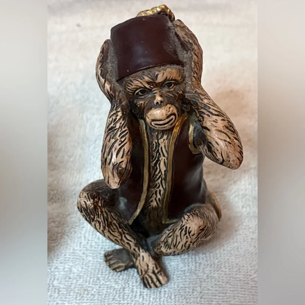 3 Wise Monkeys Resin Figurines Set Hear See Speak No Evil Home/Office Decor